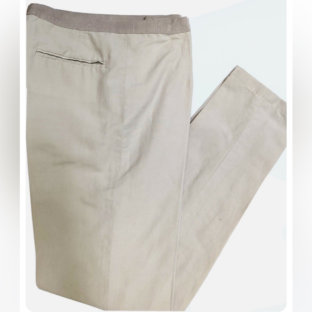Lanvin Womens Lightweight Khaki Pants Straight Leg Summer 2008 Made in France 38